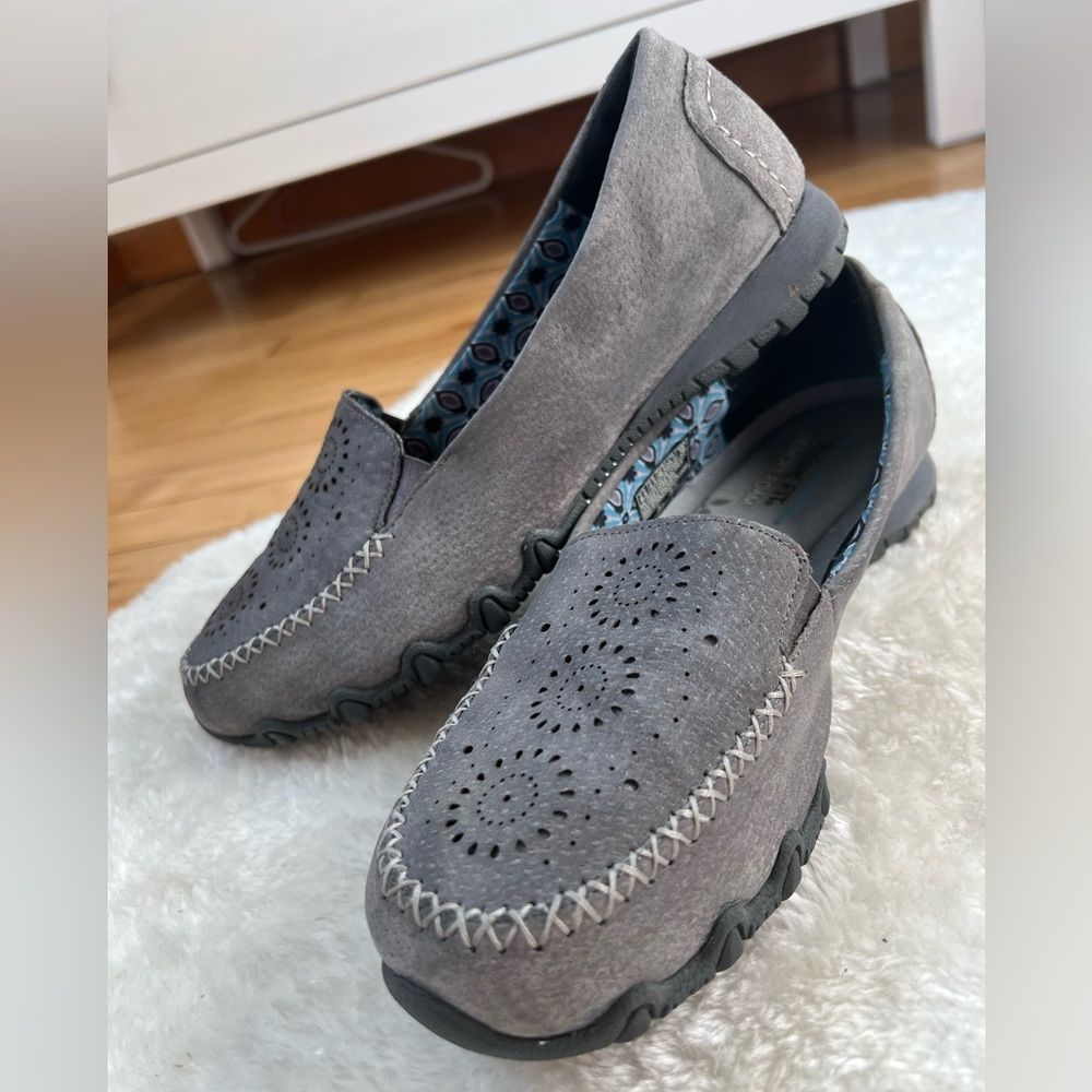 Skechers Gray Perforated Slip-On Loafers - Picture 3 of 14